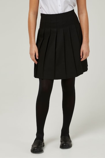 Trutex Black 16" Stitch Down Permanent Pleats School Skirt (10-16 Yrs)