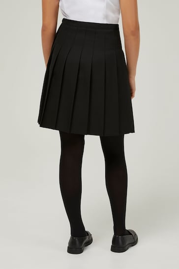 Trutex Black 16" Stitch Down Permanent Pleats School Skirt (10-16 Yrs)