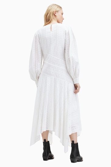 AllSaints White Aviana Broderie Dress