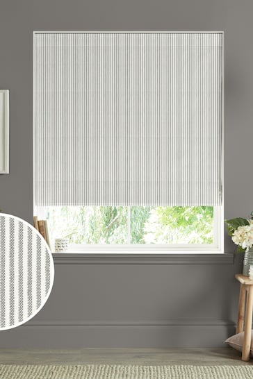 Sophie Allport Grey Stamford Stripe Made to Measure Roman Blinds