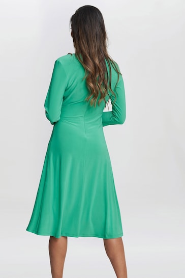 Gina Bacconi Green Antonia Jersey Wrap Dress