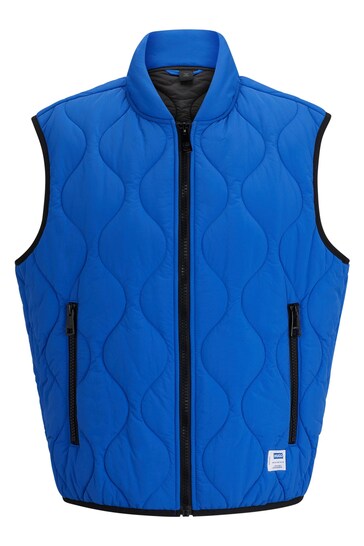 HUGO Water Repellent Diamond Quilted Logo Patch Gilet