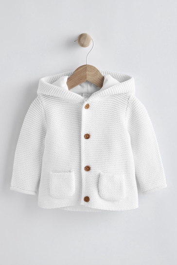White Baby Knitted Cardigan (0mths-3yrs)