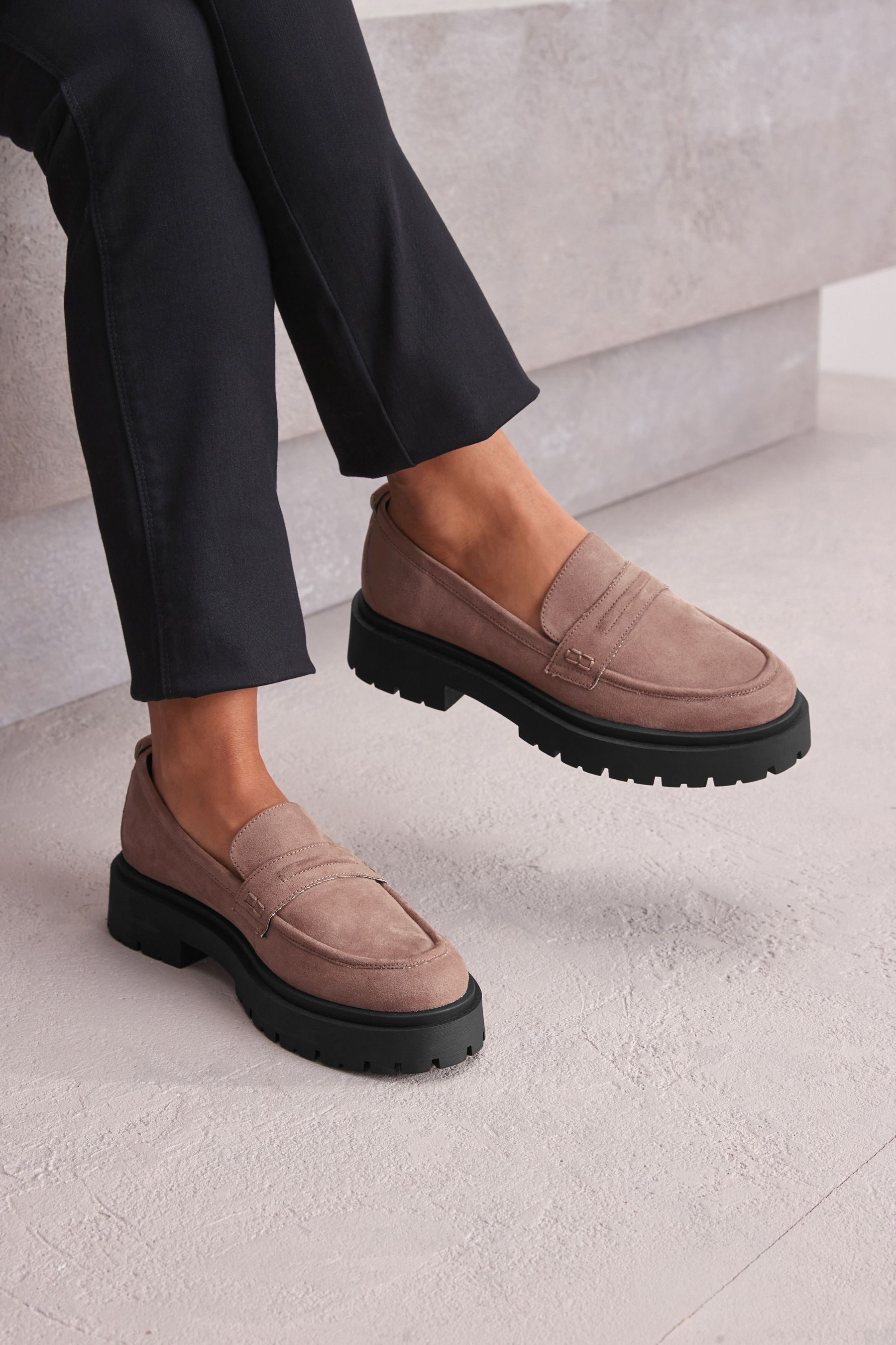 Chunky hotsell suede loafers