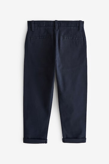 Navy Blue Tapered Loose Fit Stretch Chino Trousers (3-17yrs)