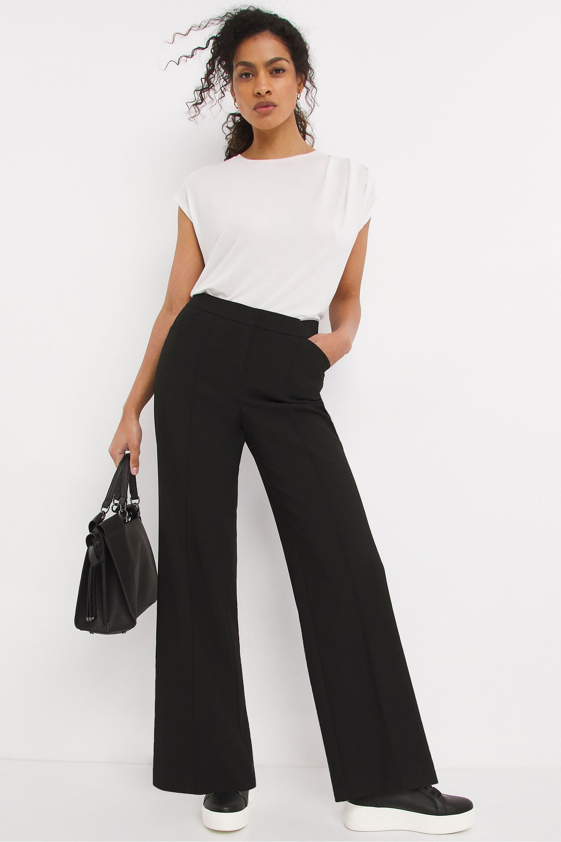 JD Williams Black Regular Length Magisculpt Wide Leg Trousers