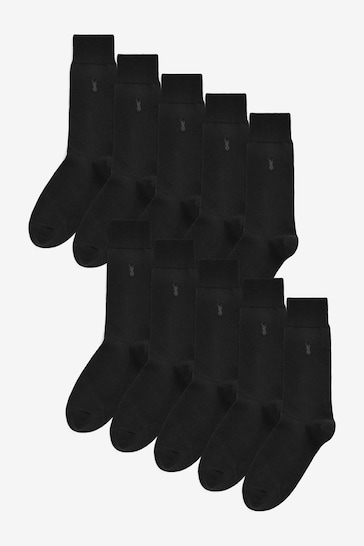 Black Stag 10 Pack Embroidered Stag Socks