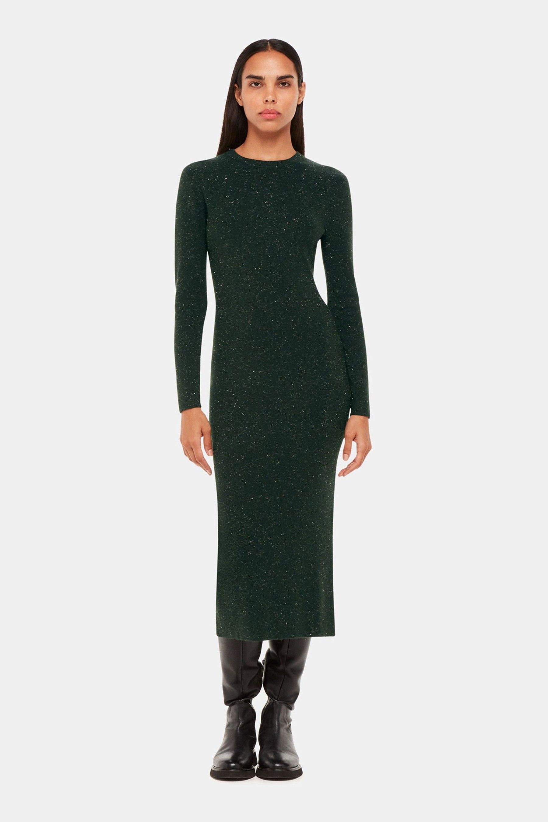 Buy Whistles Green Annie Sparkle Knit Dress from the Next UK