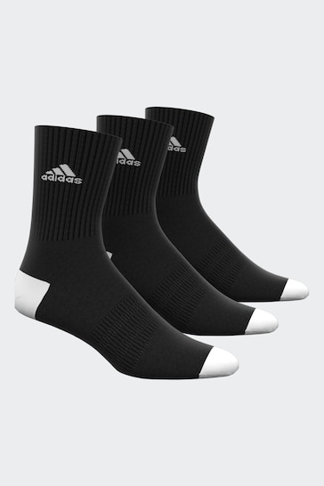 adidas Dark Black Cushioned Crew Socks 3 Pairs