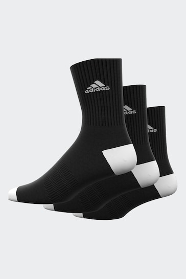 adidas Dark Black Cushioned Crew Socks 3 Pairs