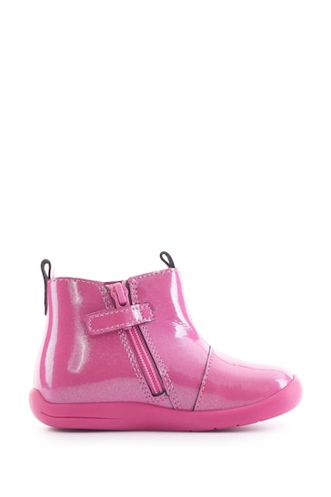 Start Rite Pink Wonderland Leather Zip Up Chelsea Boots