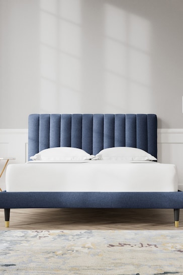 Swoon Houseweave Navy Blue Porlock Bed