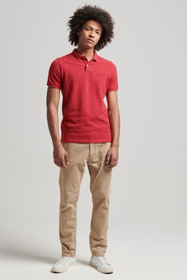 Superdry Hike Red Marl Classic Pique Polo Shirt
