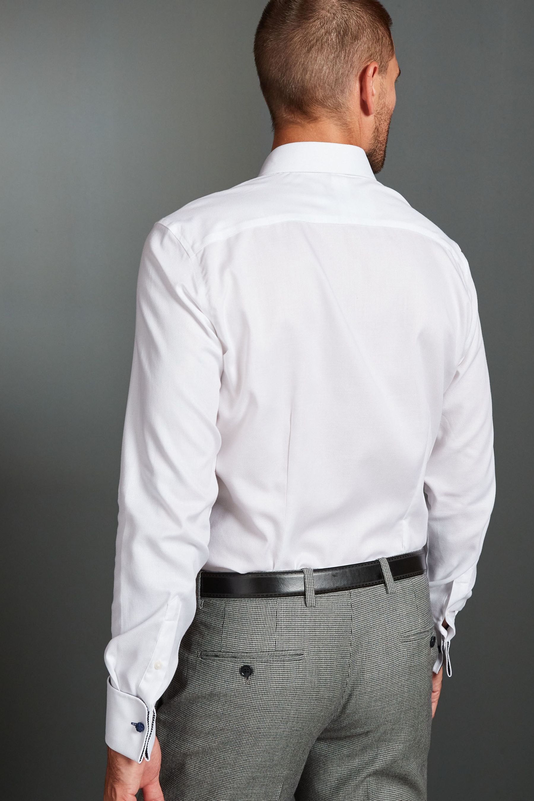 Slim fit double cuff shirt outlet