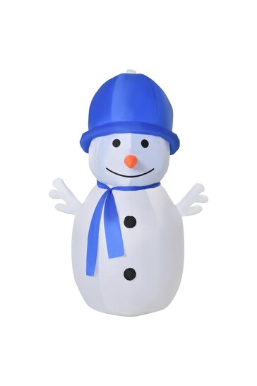 Homcom White 6FT BlueLight Inflatable Snowman Decoration
