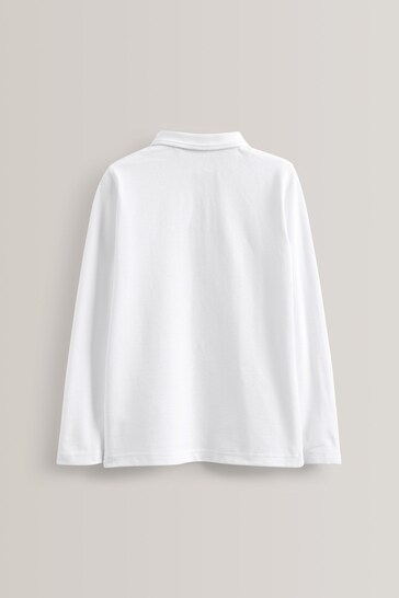 girls white long sleeve polo shirts
