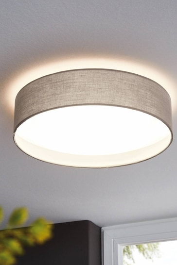 Eglo Mink Brown Taupe Pasteri 1 Light Fabric Ceiling Light