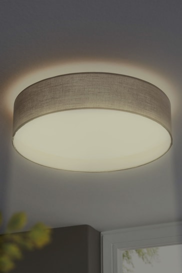 Eglo Mink Brown Taupe Pasteri 1 Light Fabric Ceiling Light