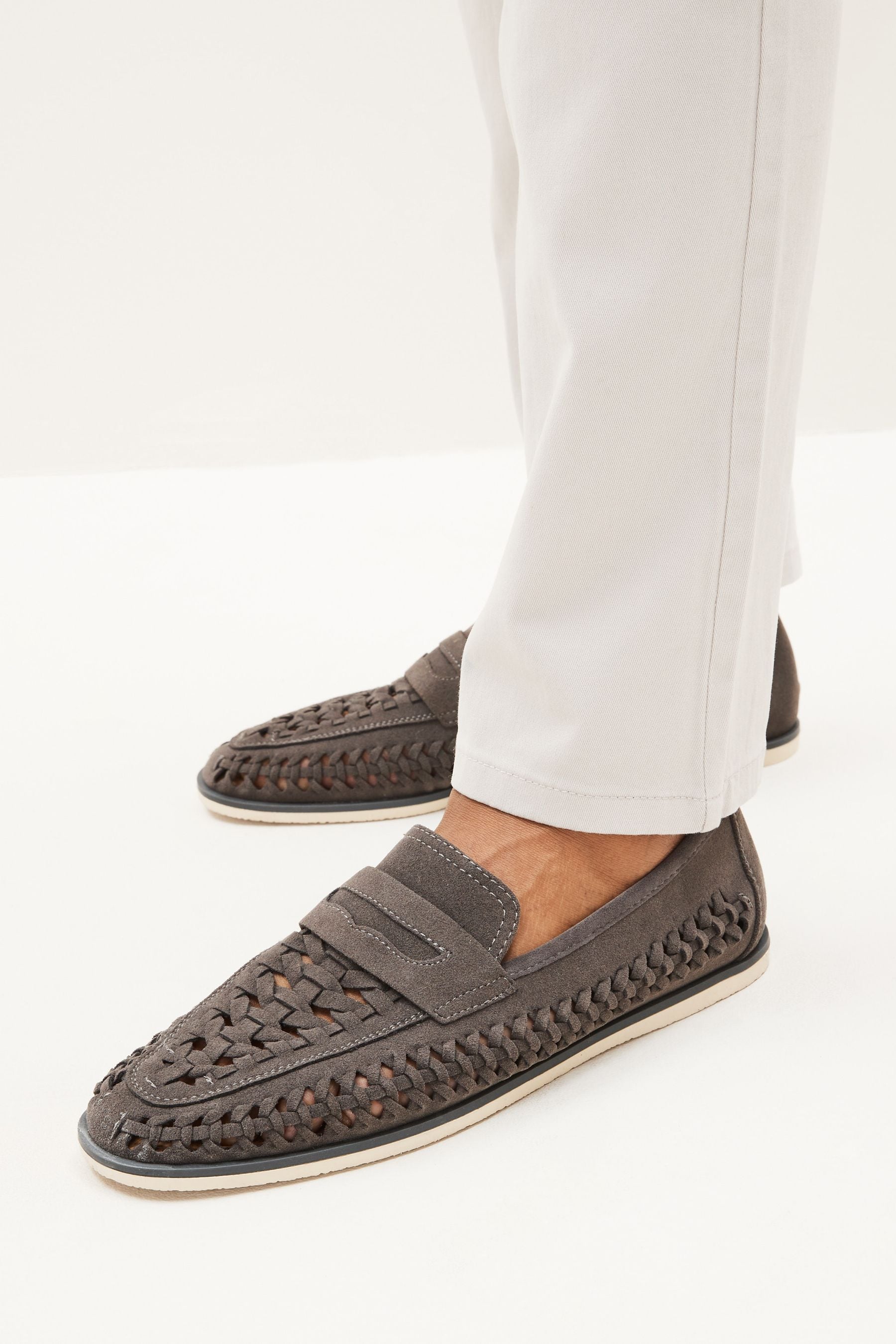 Mens weave sales loafers
