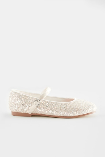 Silver Glitter Standard Fit (F) Mary Jane Occasion Shoes