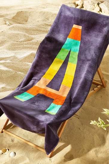 Blue Alphabet Beach Towel