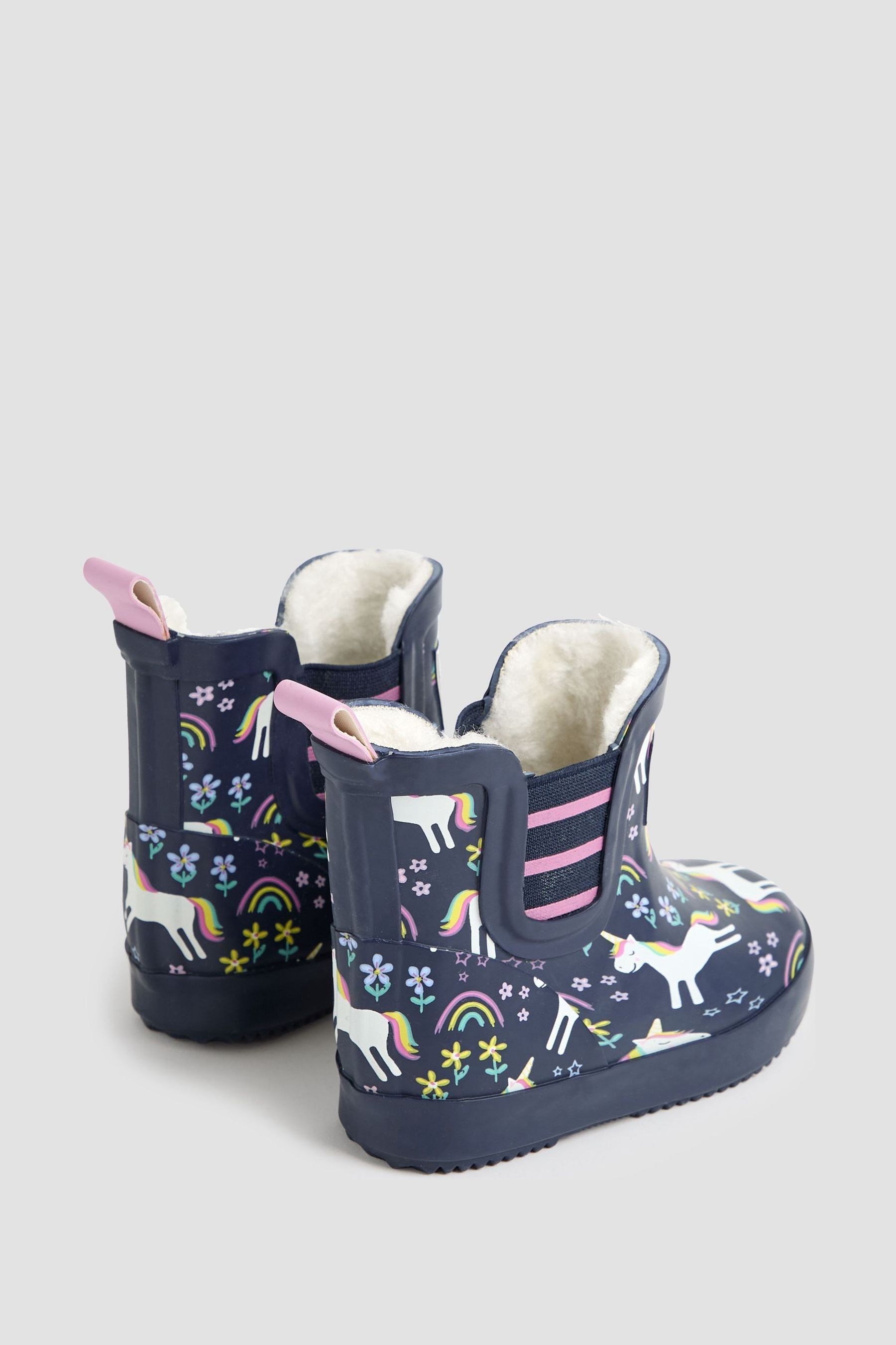 JoJo Maman B b Unicorn Cosy Lined Ankle Wellies