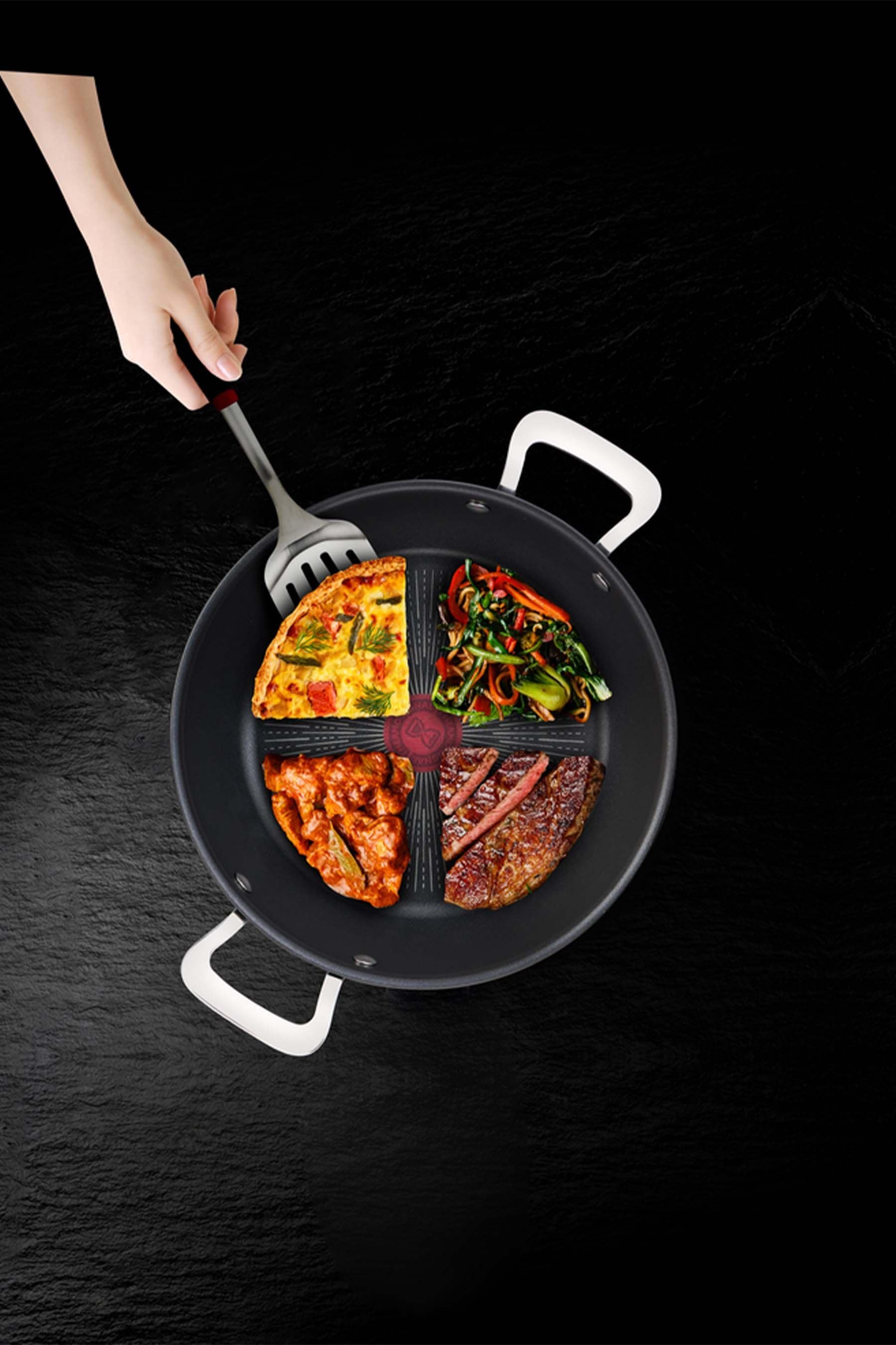 Tefal Grey Unlimited Aluminium Non Stick 26cm All In One Pan