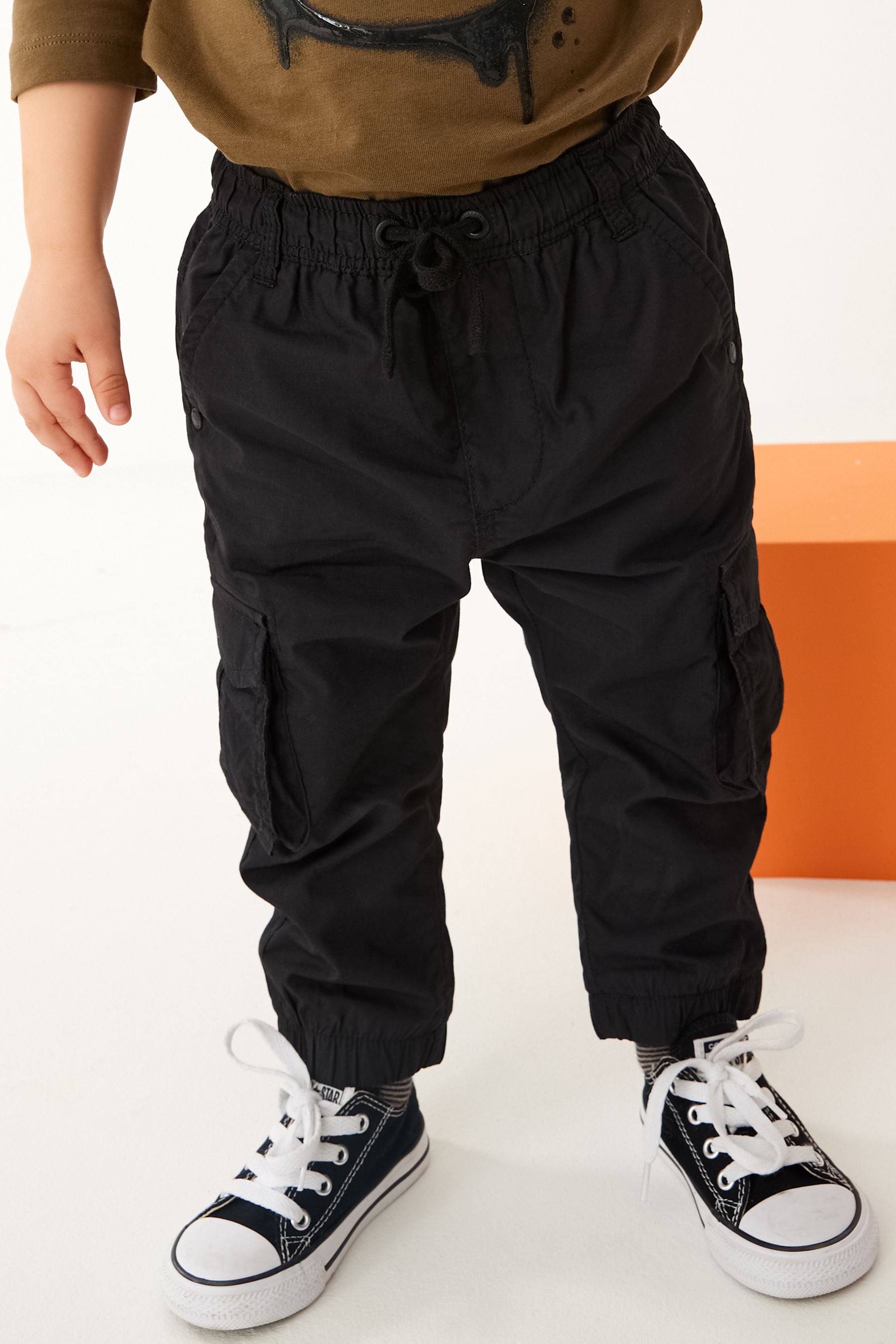 Buy Black Lined 100 Cotton Cargo Trousers 3mths 7yrs from the Next UK online shop
