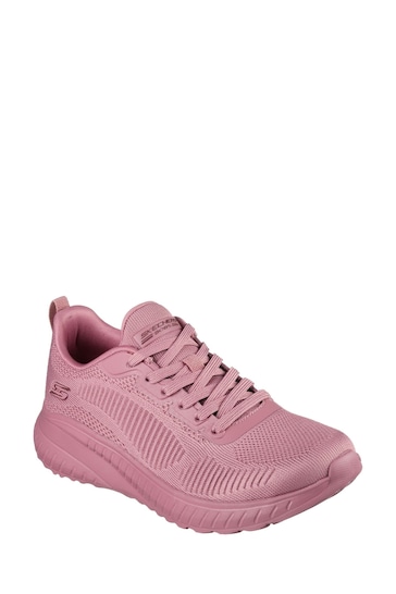 Skechers Pink Wide Fit Womens Bobs Squad Chaos Face Off Trainers