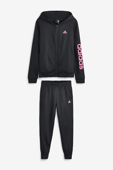 Buy adidas Black/Pink Sportswear Linear Tracksuit from the Next UK ...