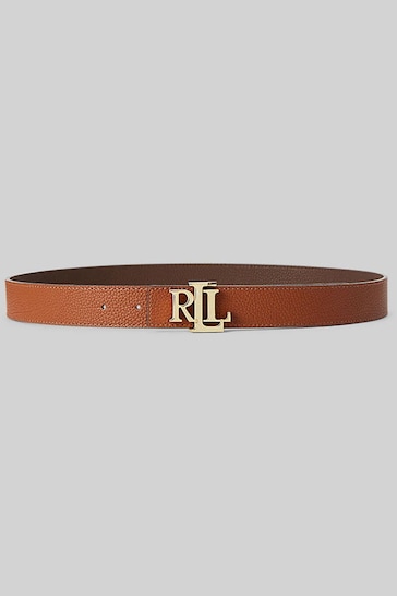 Lauren Ralph Lauren Large Brown Reversible Monogram Belt
