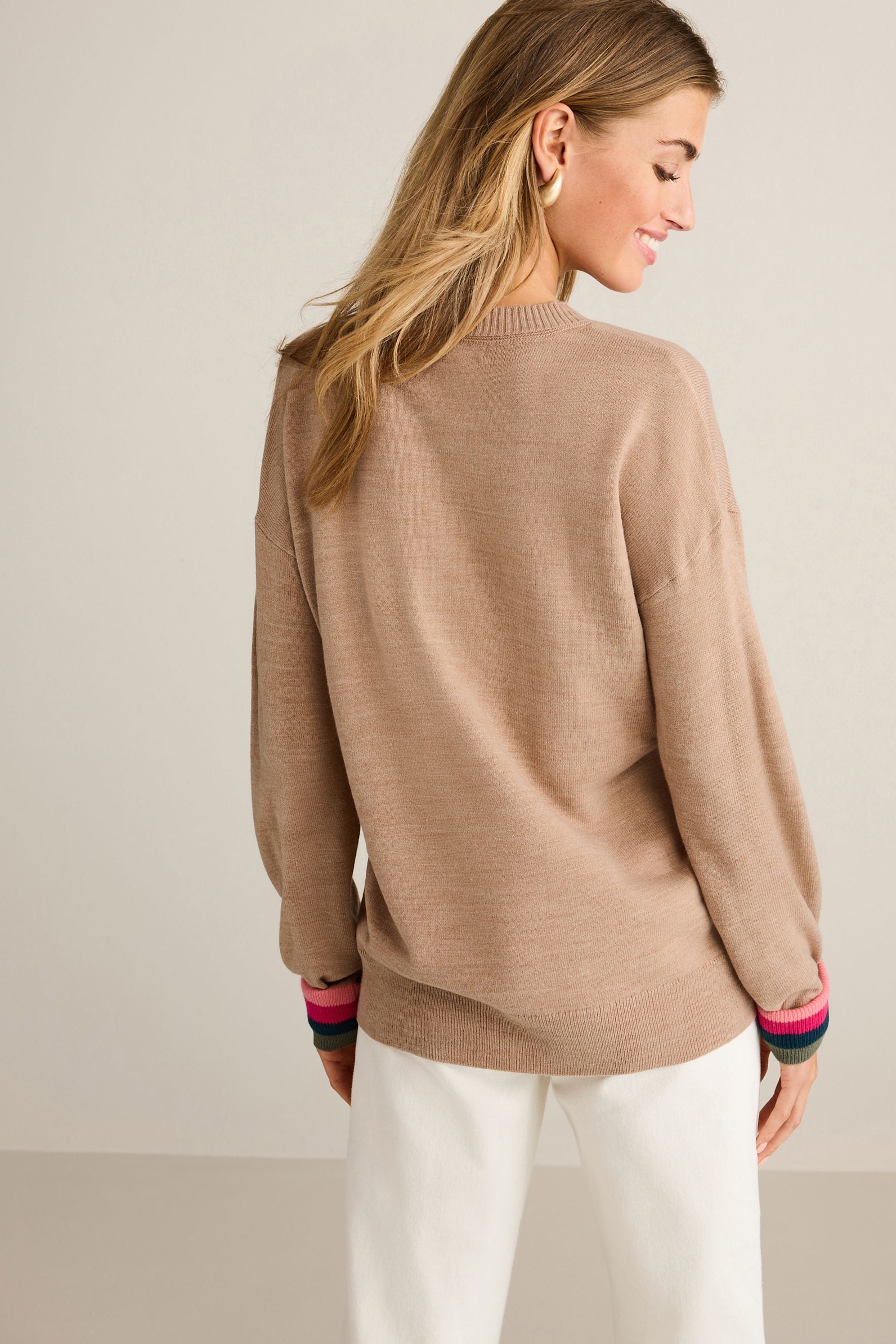 Buy Camel Rainbow Cosy Crew Neck Long Sleeve Jumper from the Next
