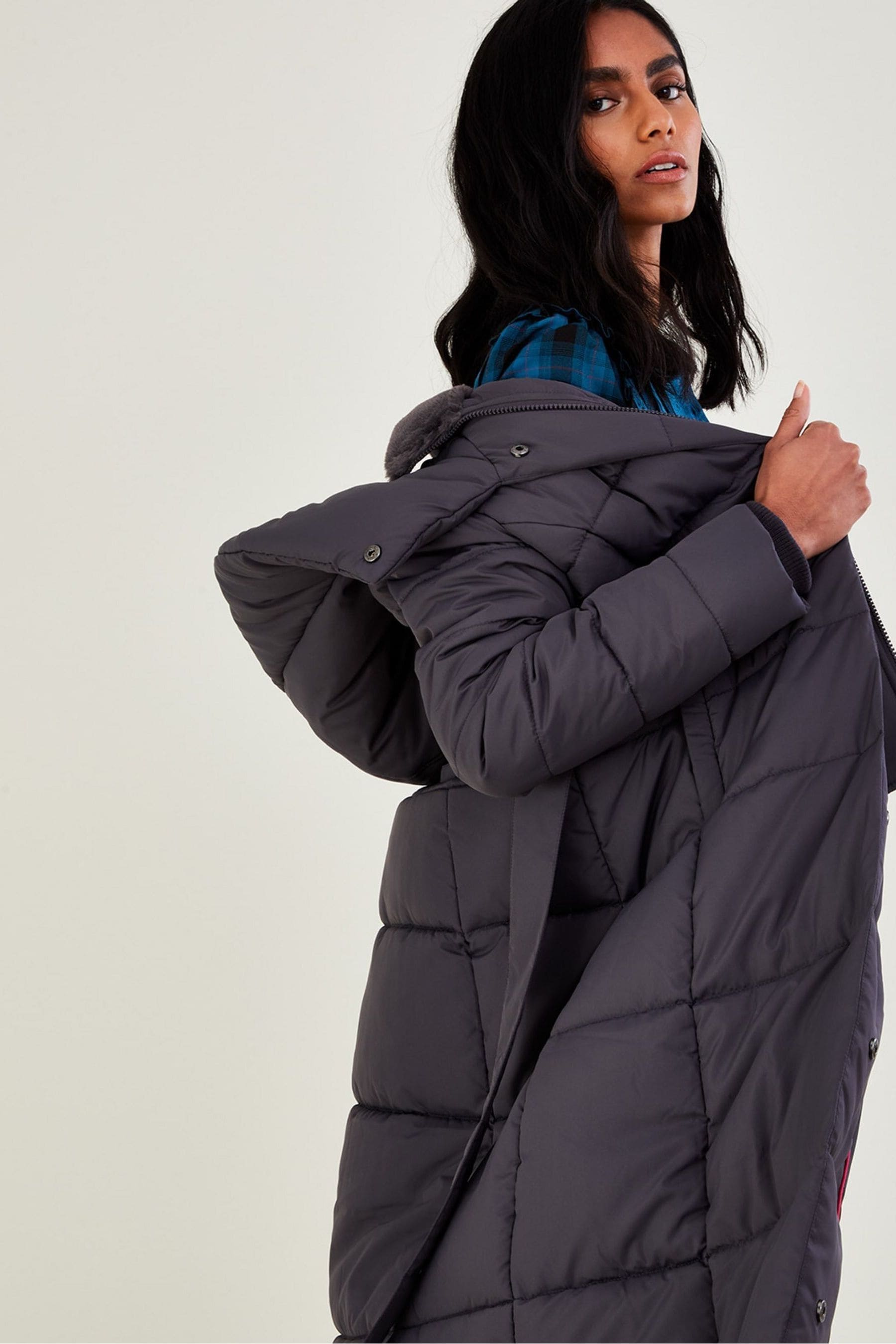 Grey cheap padded coat