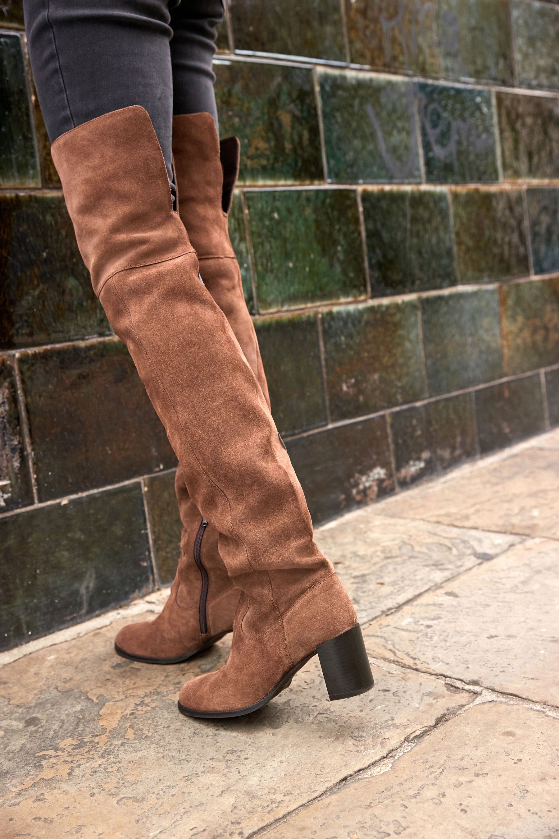Brown Forever Comfort Slouch Over The Knee Boots