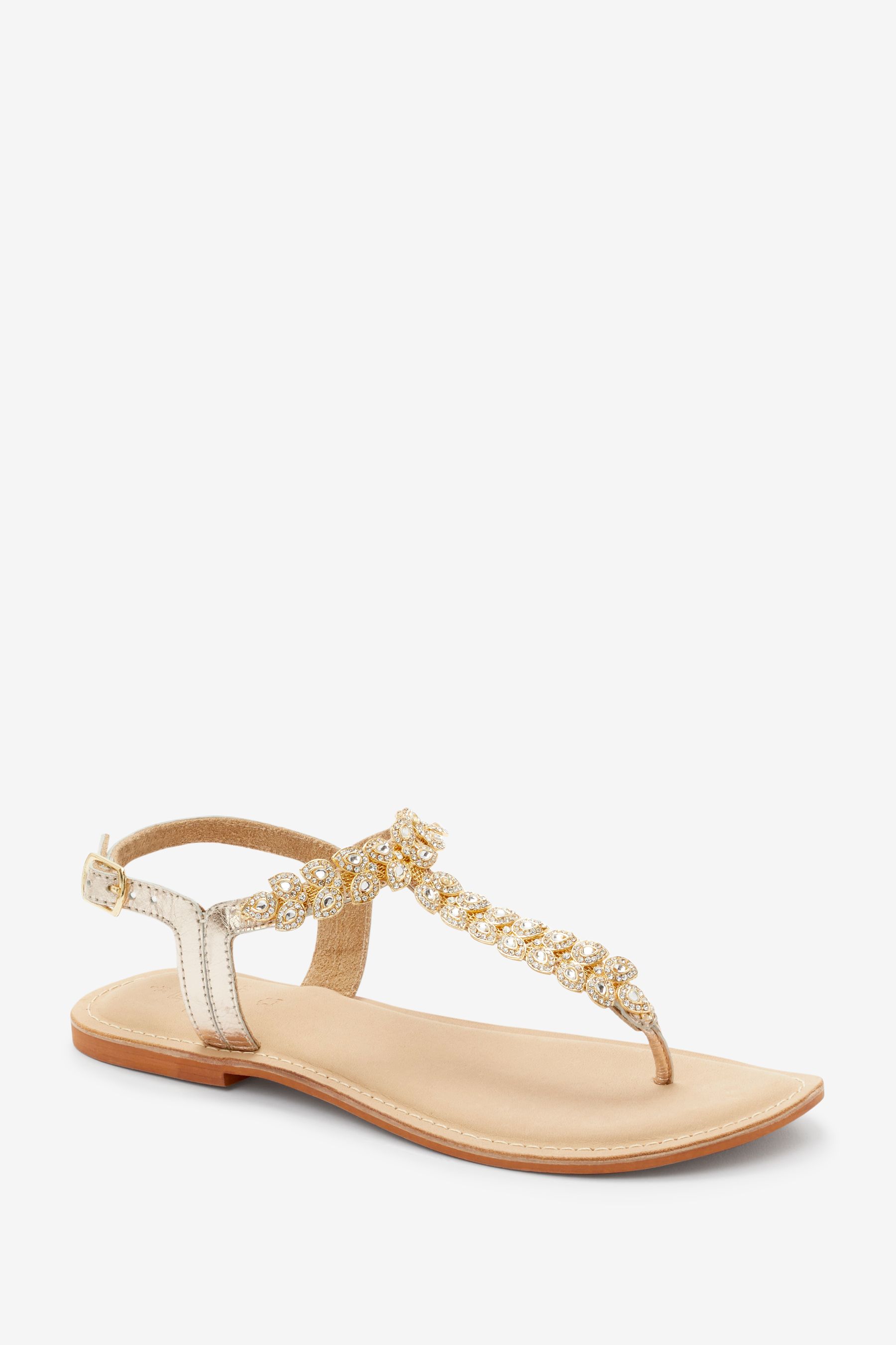Wide fit jewelled sandals best sale