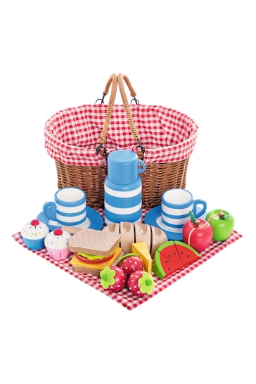 JoJo Maman Bébé Picnic Basket with Wooden Food