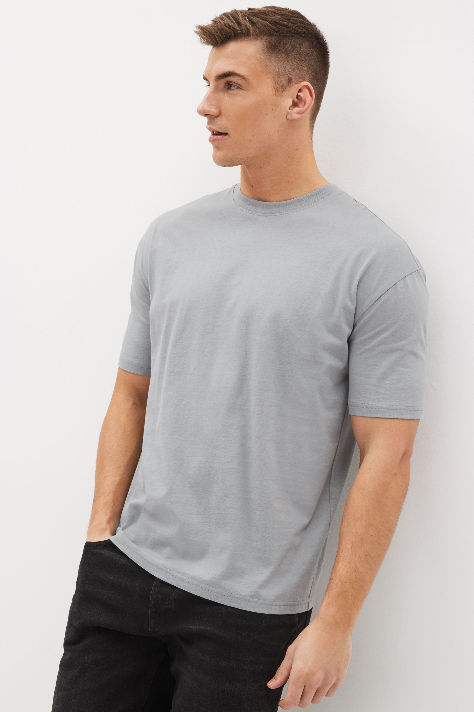 Gray crew online neck t shirt