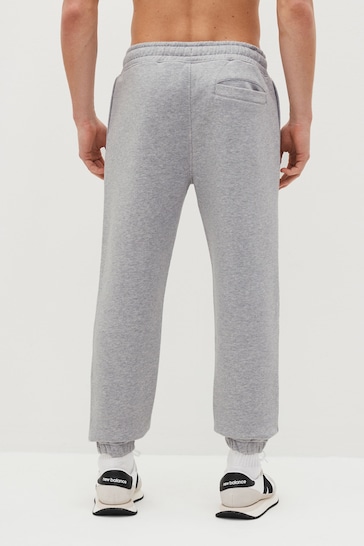 Light Grey Relaxed Fit Cotton Blend Cuffed Joggers