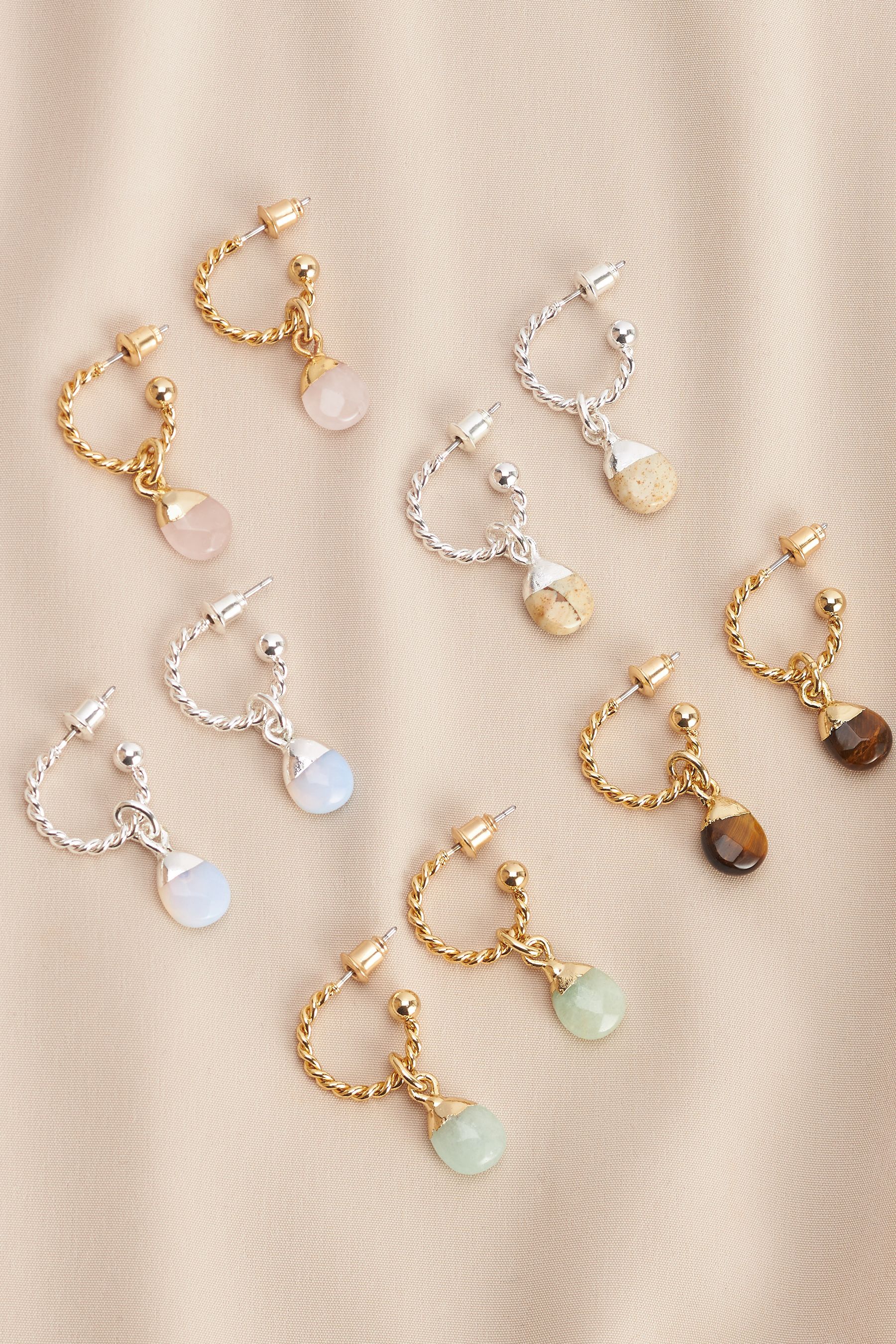 Silver earrings with sale semi precious stones