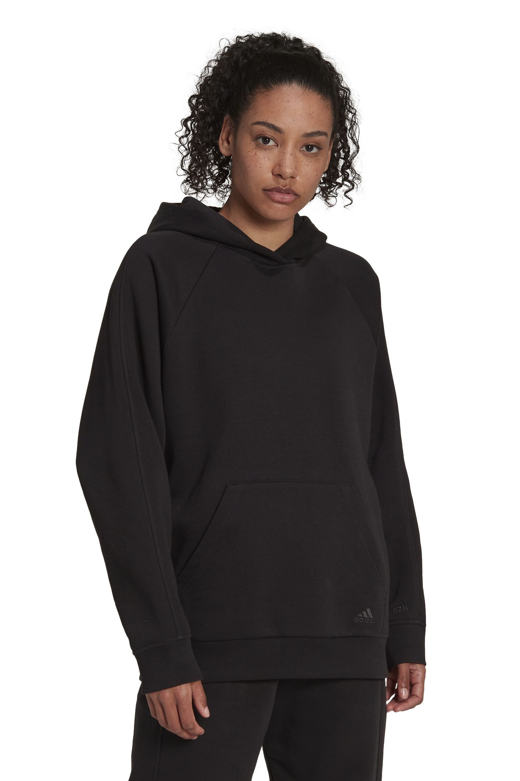 Adidas black hoodie womens store
