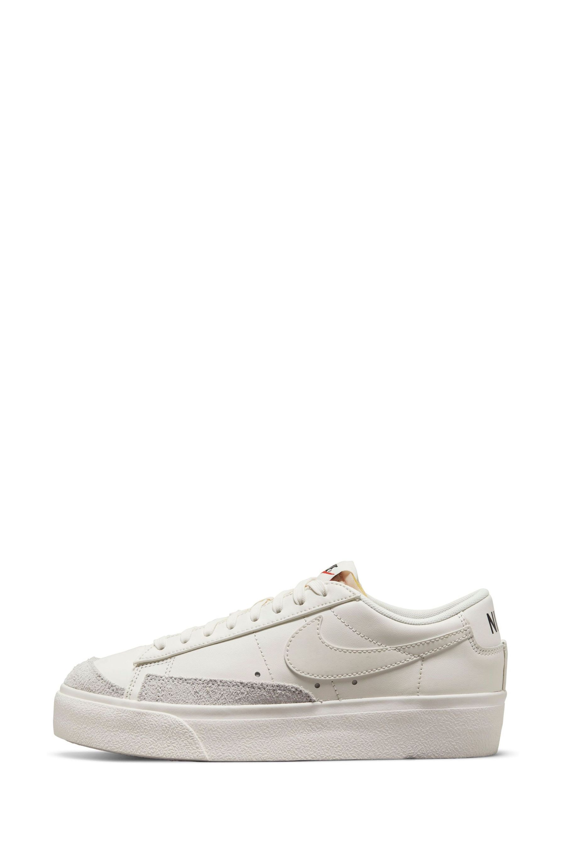 Buy Nike White Ground Blazer Low Platform Trainers from the Next