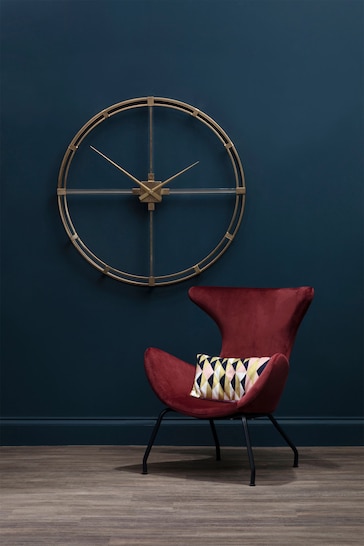 Fifty Five South Gold Finish Metal Frame Wall Clock