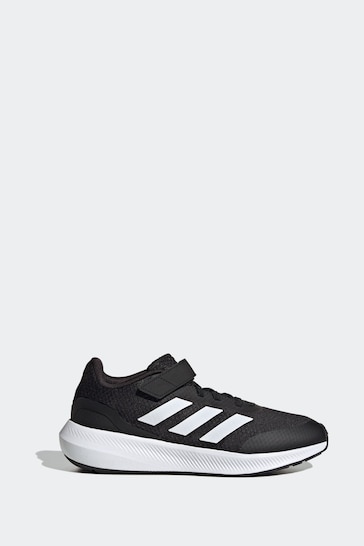 adidas Black/White Sportswear Runfalcon 3.0 Elastic Lace Top Strap Trainers