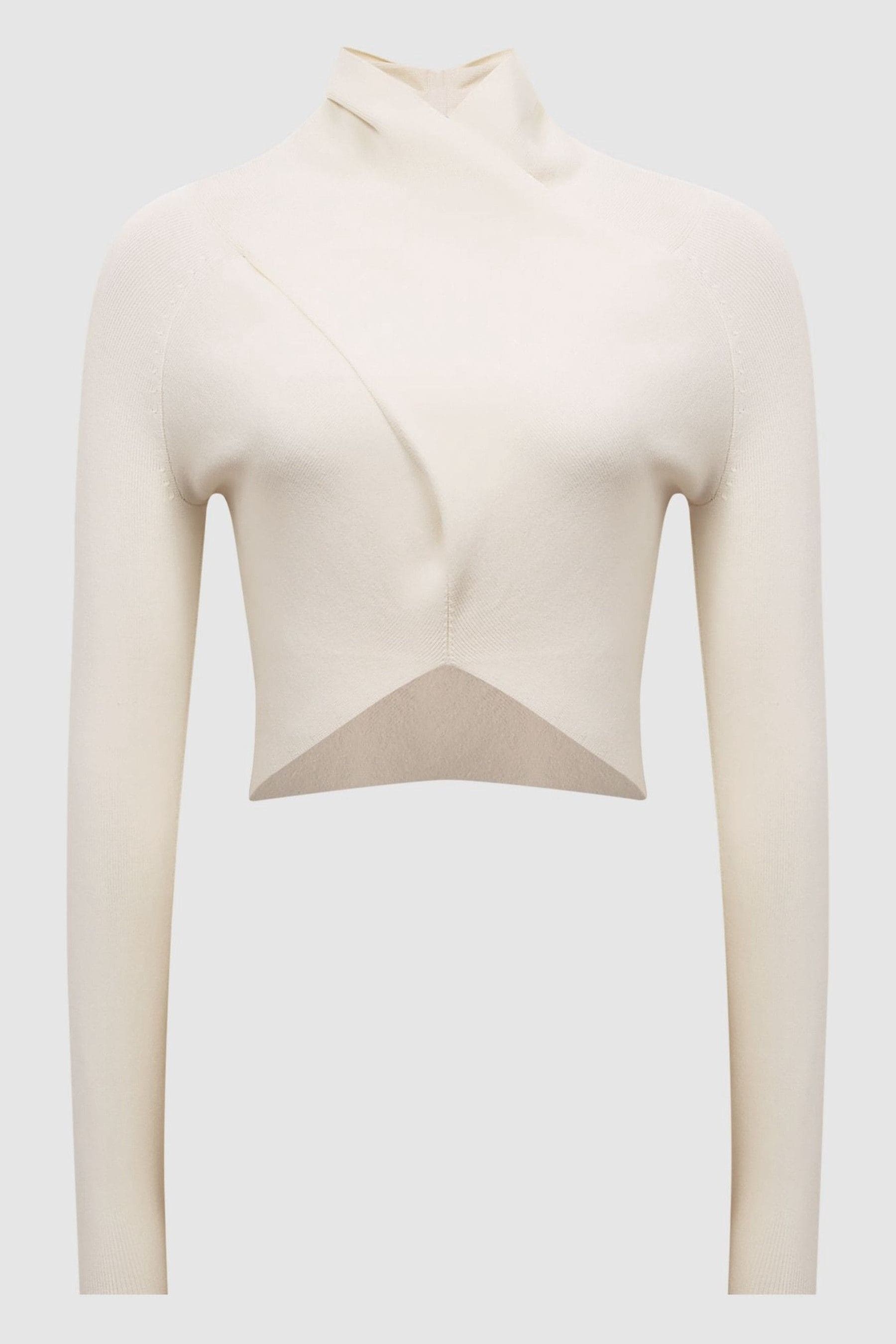 Turtleneck crop clearance top white