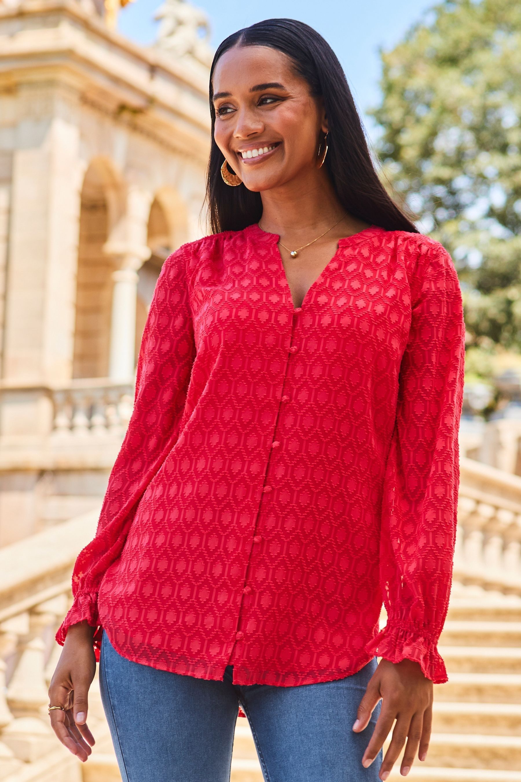 Buy Sosandar Red Sequin Top from the Next UK online shop