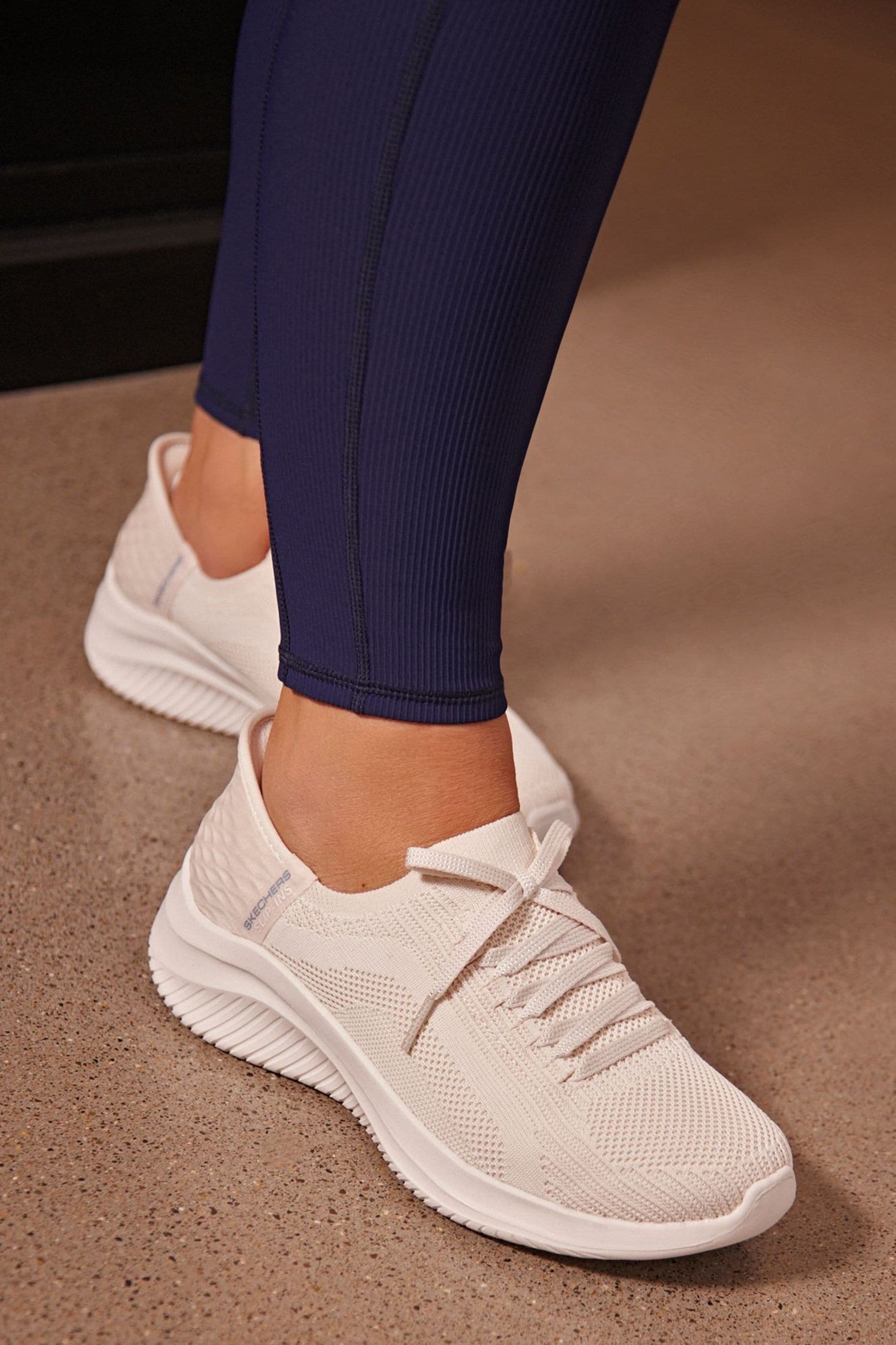 Buy Skechers Natural White Standard Fit Ultra Flex 3.0 Slip In Brilliant Path Womens Trainers from the Next UK online shop