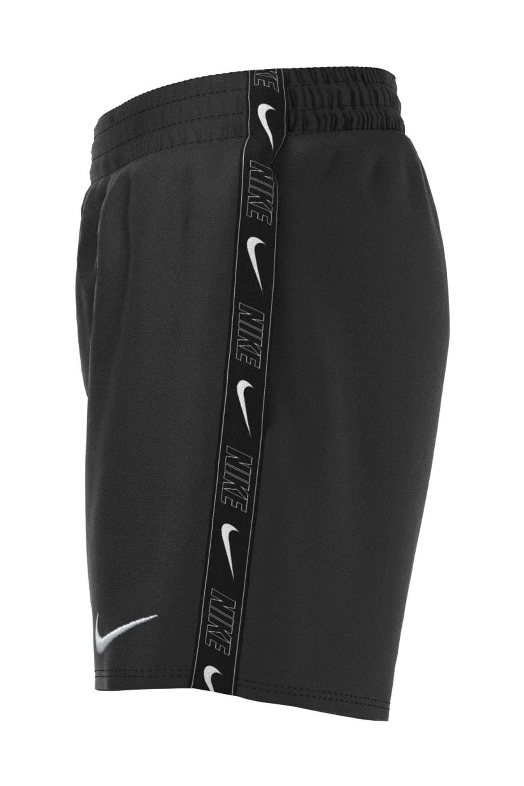 Buy Nike Black 4 Inch Volley Logo Tape Swim Shorts from the Next