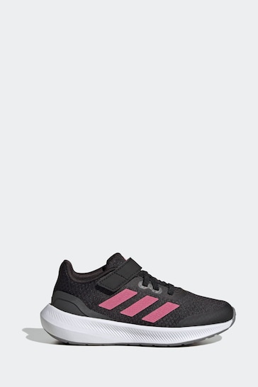 adidas Black/Pink Sportswear Runfalcon 3.0 Elastic Lace Top Strap Trainers