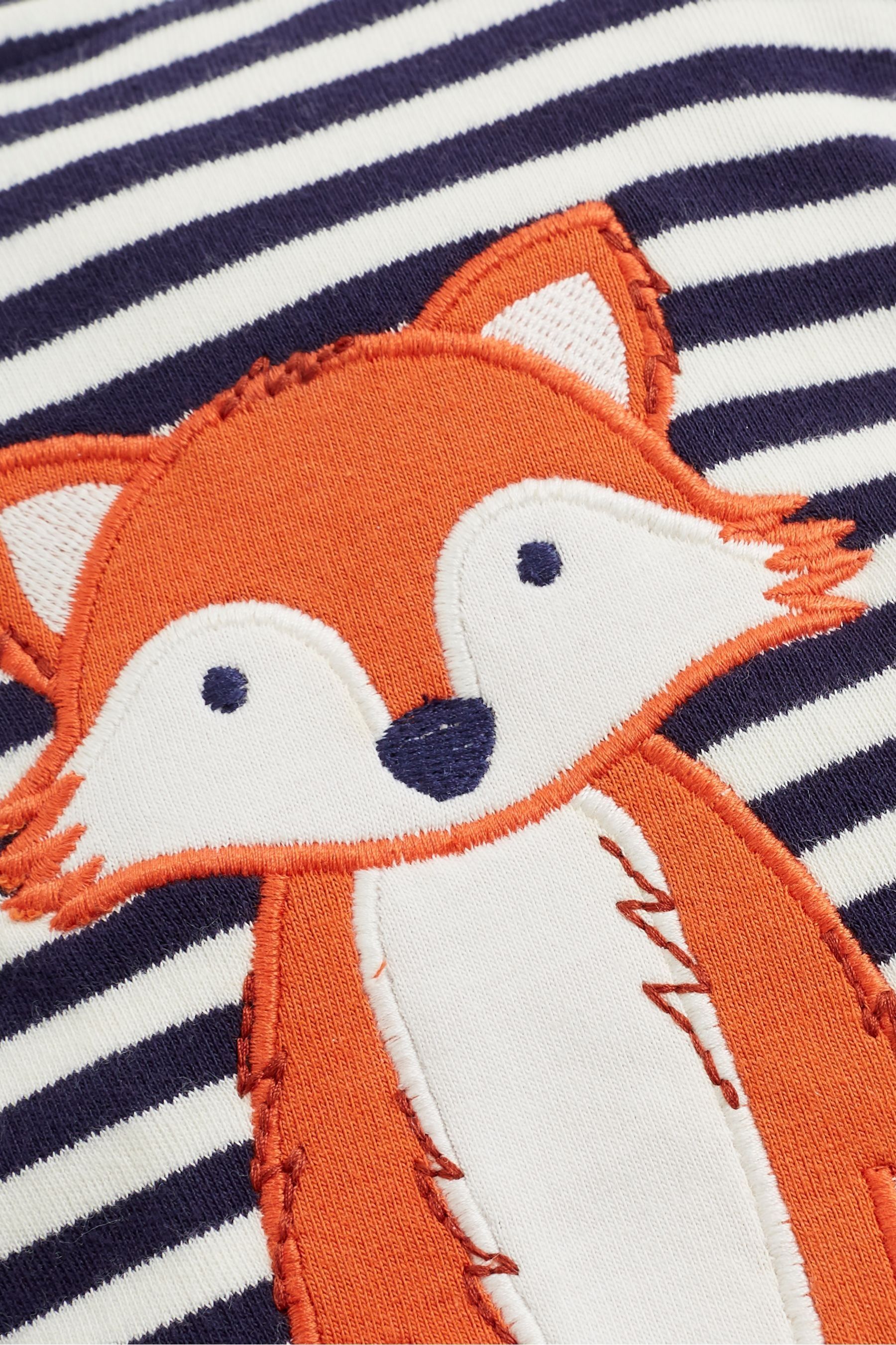 Buy JoJo Maman B b Navy Ecru Stripe Fox Appliqu Zip Cotton Baby