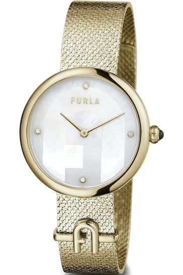 Furla Small Ladies White Logo Watch